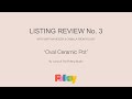 Folksy Listing Review Episode 3 - Oval Ceramic Pot by The Potting Studio
