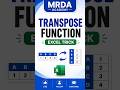 Transpose Function in Excel |Rows to Columns in Click 🔥#shorts #excel #viral #youtubeshorts #tricks