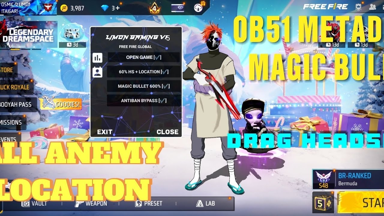 OB51 Magic Bullet + Hologram Main Id Safe File 🔥 Free Fire Injectior | Rank Working 😮