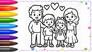 Dibuja Y Colorea Una Familia Paso a Paso - Dibujo y Coloreo para Niños