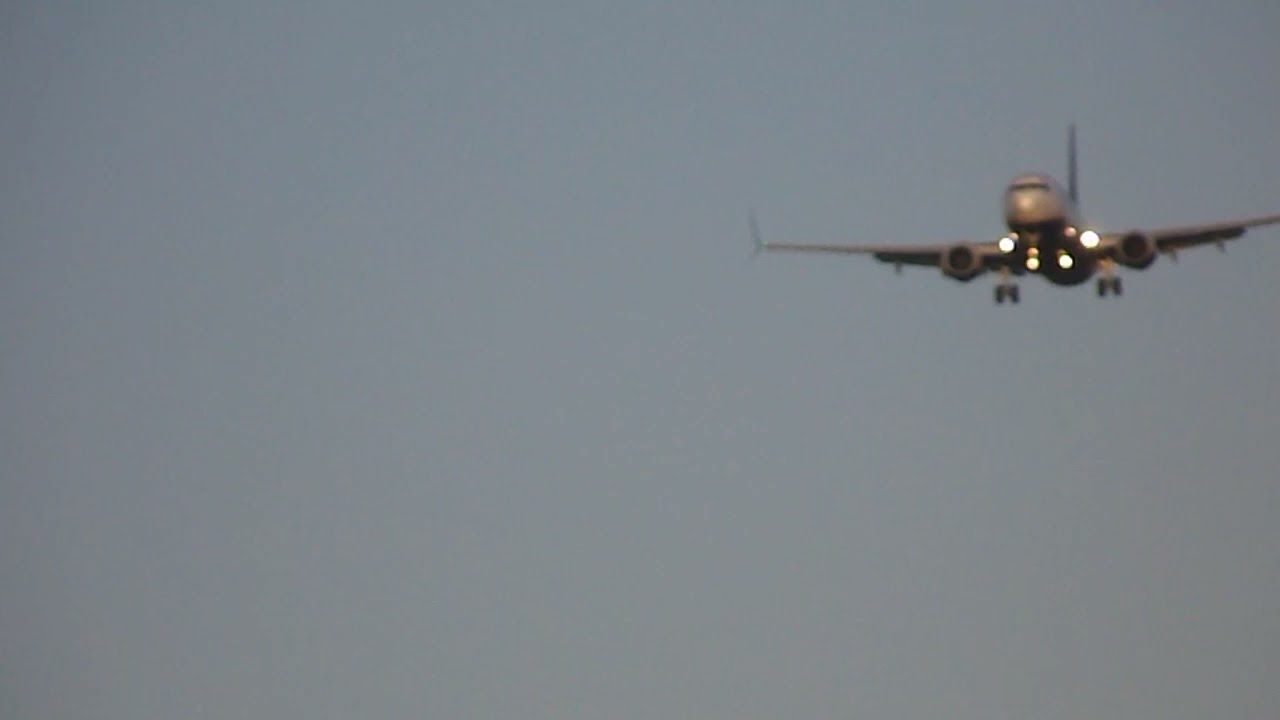 Ryanair flight landing at stansted