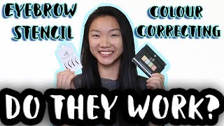 TESTING EYEBROW STENCILS AND COLOUR CORRECTING CONCEALER | DO THEY WORK