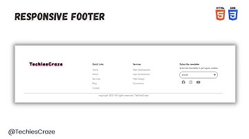 How to make Responsive Footer using HTML & CSS | TechiesCraze | Code Scientist