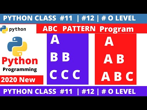 python pattern program - python ABC pattern program - print ABC in python in Triangle form| VitaminM
