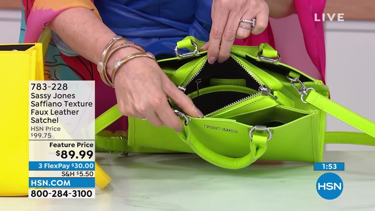 Sassy Jones Saffiano Texture Faux Leather Satchel