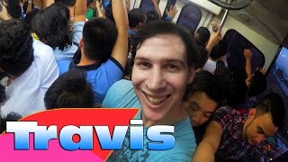 American Rides The Mrt In Manila Philippines