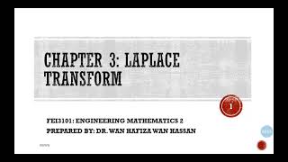 Chapter 3: Laplace Transforms - Part 1