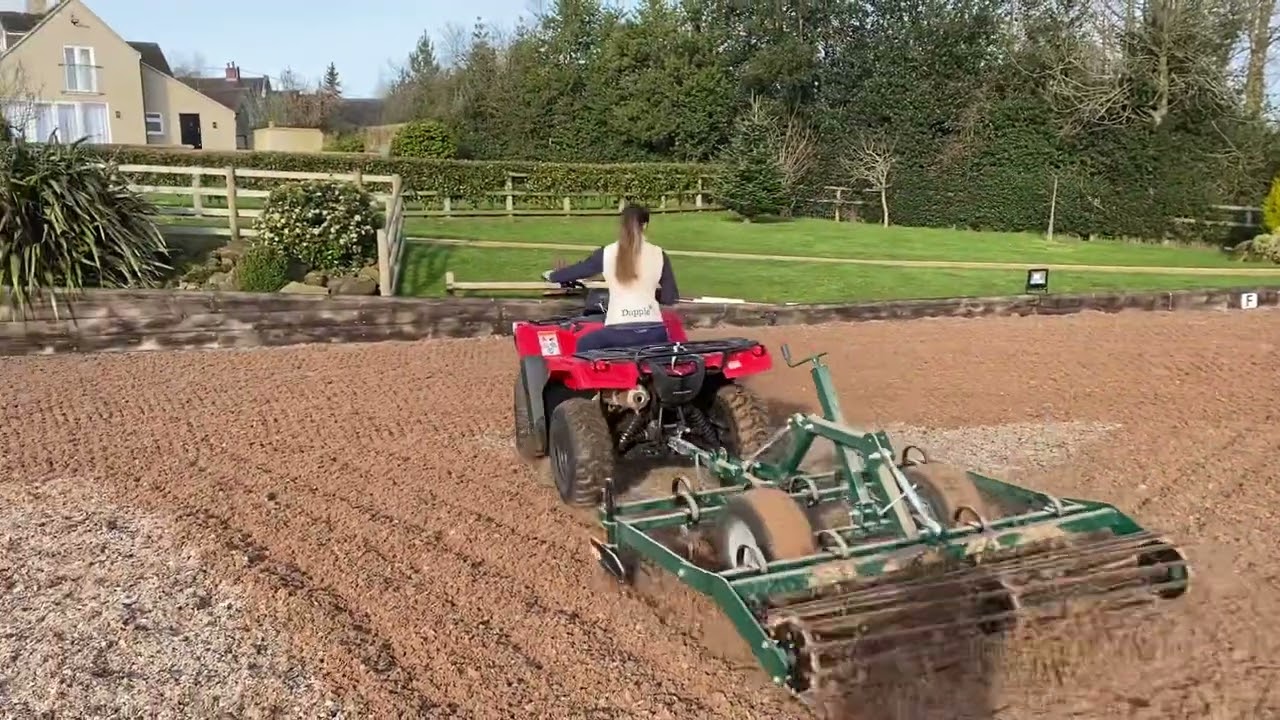 Harrowing / levelling my arena.