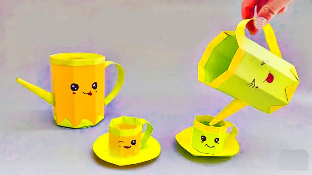 How to make Easy Paper TeaPot and Mug || easy paper crafts || Craft ideas