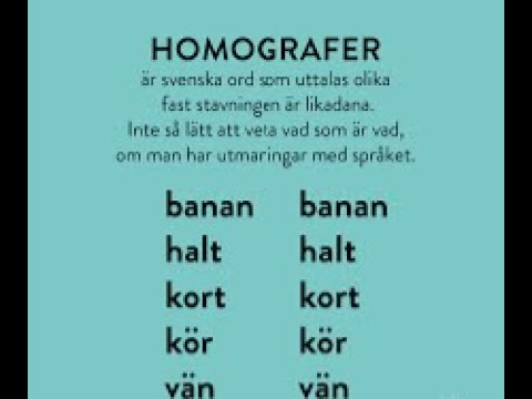 Svenska lektion 191 Homografer