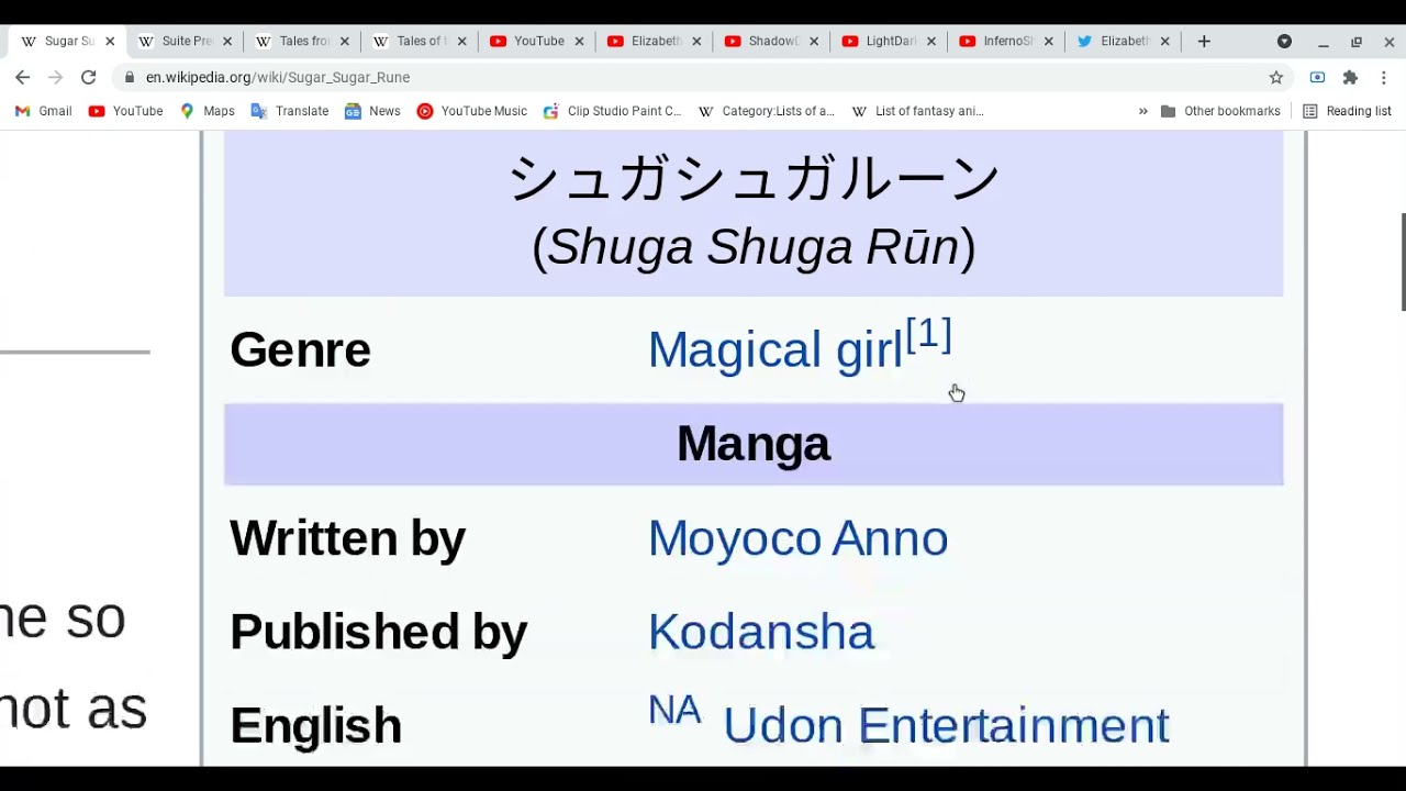 All about Sugar Sugar Rune,Suite PreCure!,Tales from EarthSea & Tales of the Abyss!