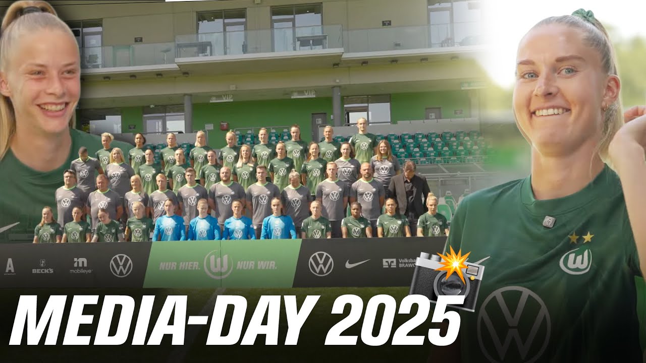 Zwischen Mannschaftsfoto & YouTube-Challenge! 🎥 Behind The Scenes beim 𝗠𝗲𝗱𝗶𝗮 𝗗𝗮𝘆 𝗱𝗲𝗿 𝗪ö𝗹𝗳𝗶𝗻𝗻𝗲𝗻! 🐺💚