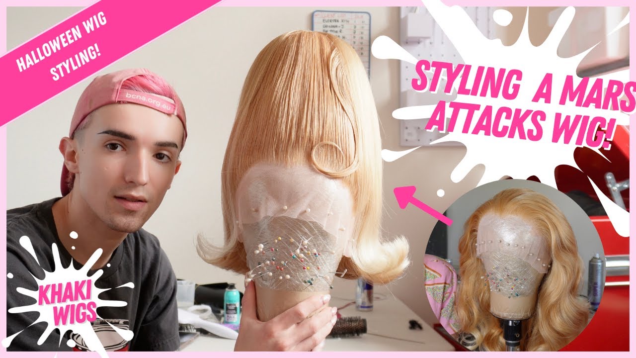 Making a Mars Attacks wig!  Halloween Drag Queen Wig Styling