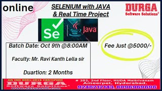 SELENIUM with JAVA Online Training @ DURGASOFT