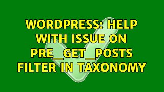 Wordpress: Help With issue on pre_get_posts filter in taxonomy