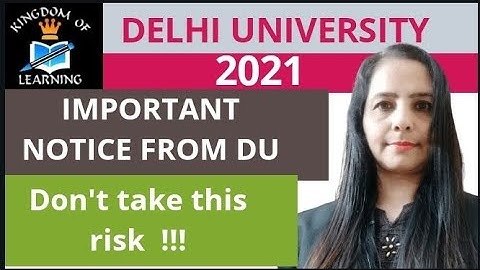 Important notice from DU