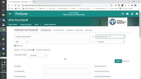 PsycINFO advanced search