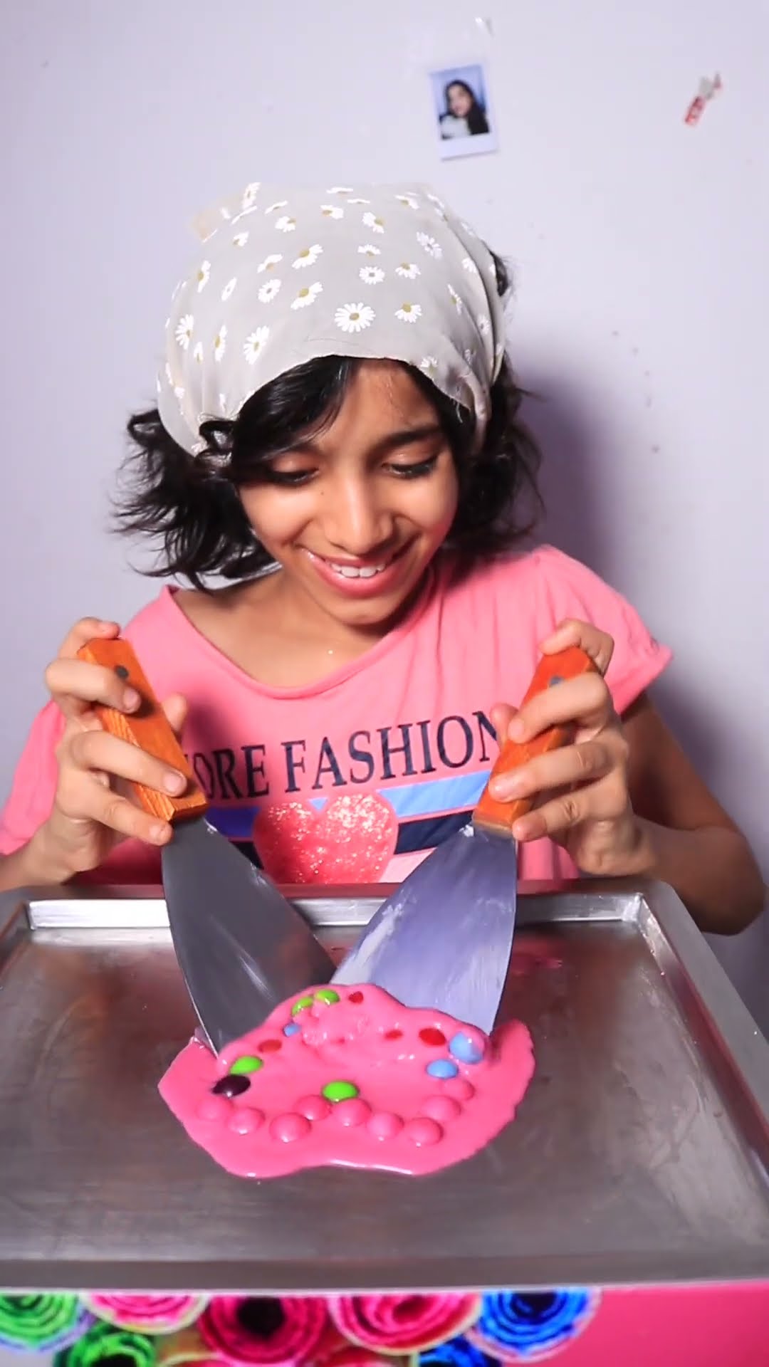 Ice cream challenge! skittles icecream vs شفا تحدي ايسكريم رولز بالسكيتلز #foodchallenge