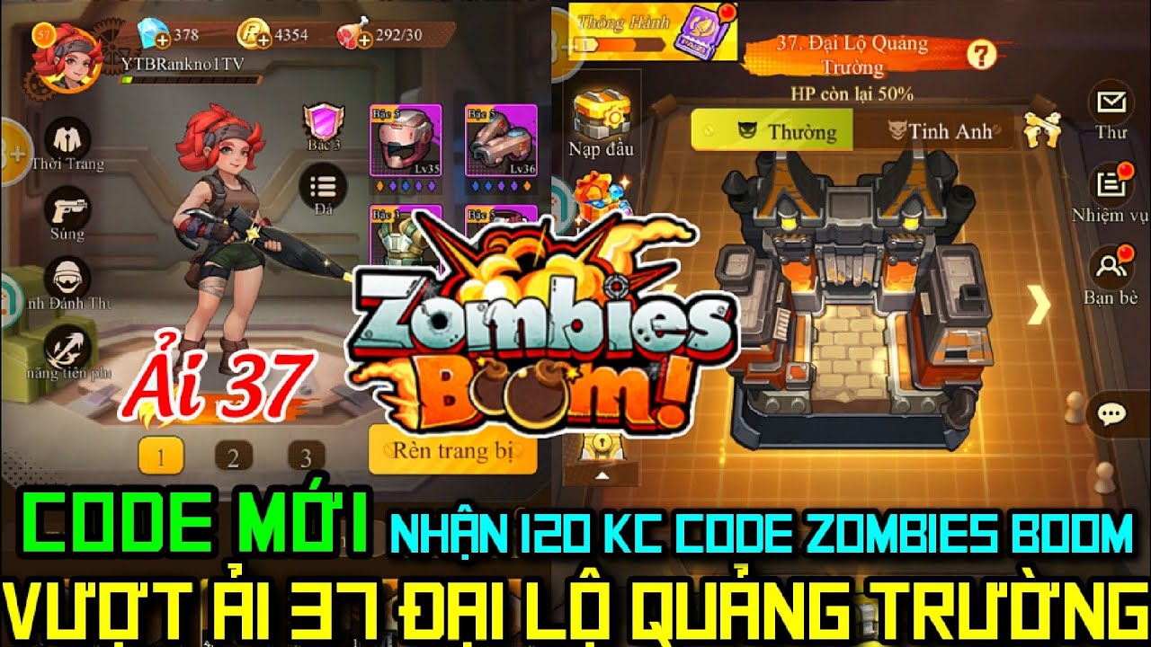 Zombies Boom - Code Mới 120 KC & Vượt Ải 37 Đại Lộ Quảng Trường Zombie ...
