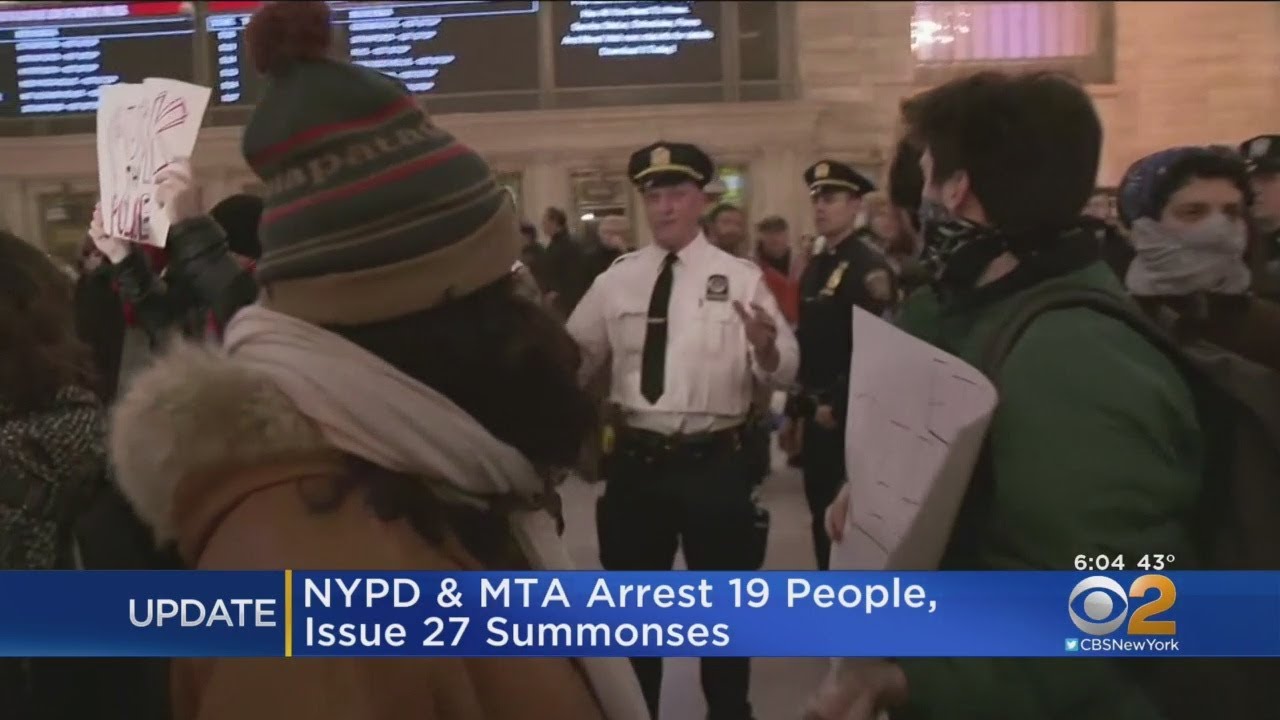 NYPD & MTA Arrest 19 People, Issue 27 Summonses After Grand Central Protest