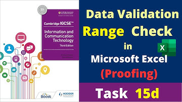 Task 15d IGCSE ICT Proofing - Data Validation in Microsoft Excel Hodder Education