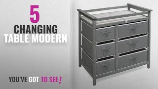 Top 10 Changing Table Modern [2018]: Badger Basket Modern Baby Changing Table with Six Baskets,