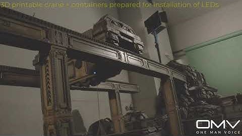 Scifi train crane with containers