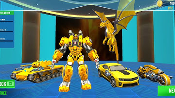 Flying Dragon Robot Bike transformation %%% Tank Robot car transform game %%% android gameplay