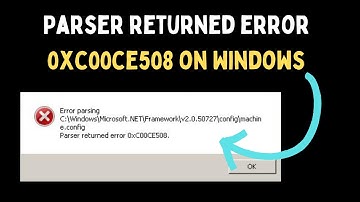 How to Fix Parser Returned Error 0xc00ce508 on Windows 11