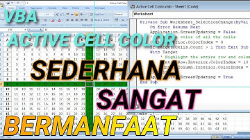 Active cell color change excel | Mewarnai cell yang aktif di excel | belajar VBA excel