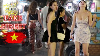 Walk To Visit The Famous Fake Goods Street In HANOINightlife VIETNAM  the City Walking Tour 4K
