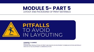 Famous MODULE 5 Part 5: PITFALLS TO AVOID IN LAYOUTING Profile