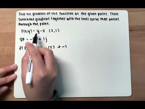 Calc 3 Ch.14 Finding Gradient of a Function and Sketch Level Curve ...