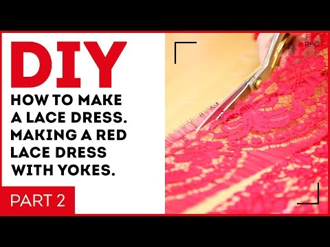 DIY: How to make a lace dress. Making a red lace dress with