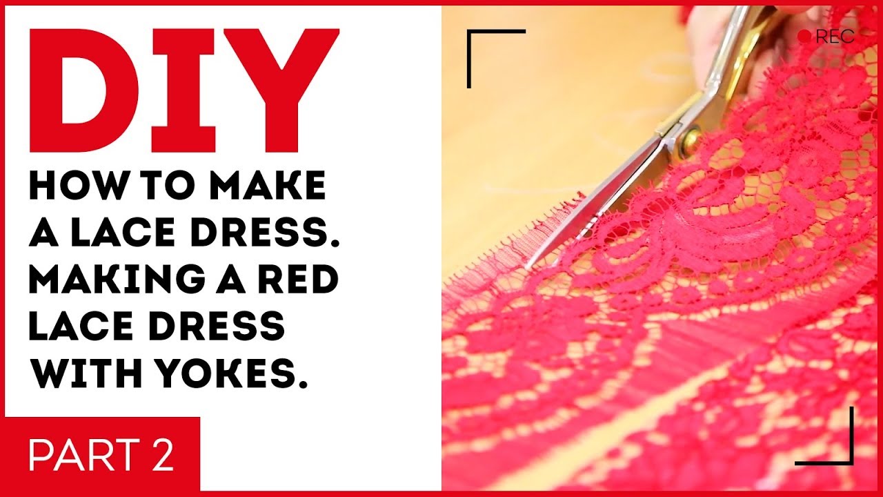 DIY: How to make a lace dress. Making a red lace dress with