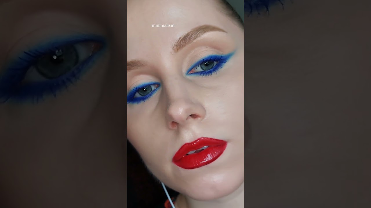 Minimalistic bold makeup for summer 💙❤️ 