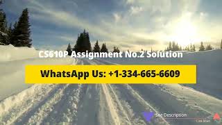 CS610P Assignment No 2 Solution 2022 | CS610P Assignment 2 Solution Spring 2022
