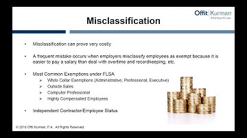 Wage and Hour Law Webinar Series, Part I: How to Correctly Classify Workers