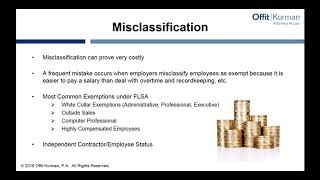 Wage and Hour Law Webinar Series, Part I: How to Correctly Classify Workers