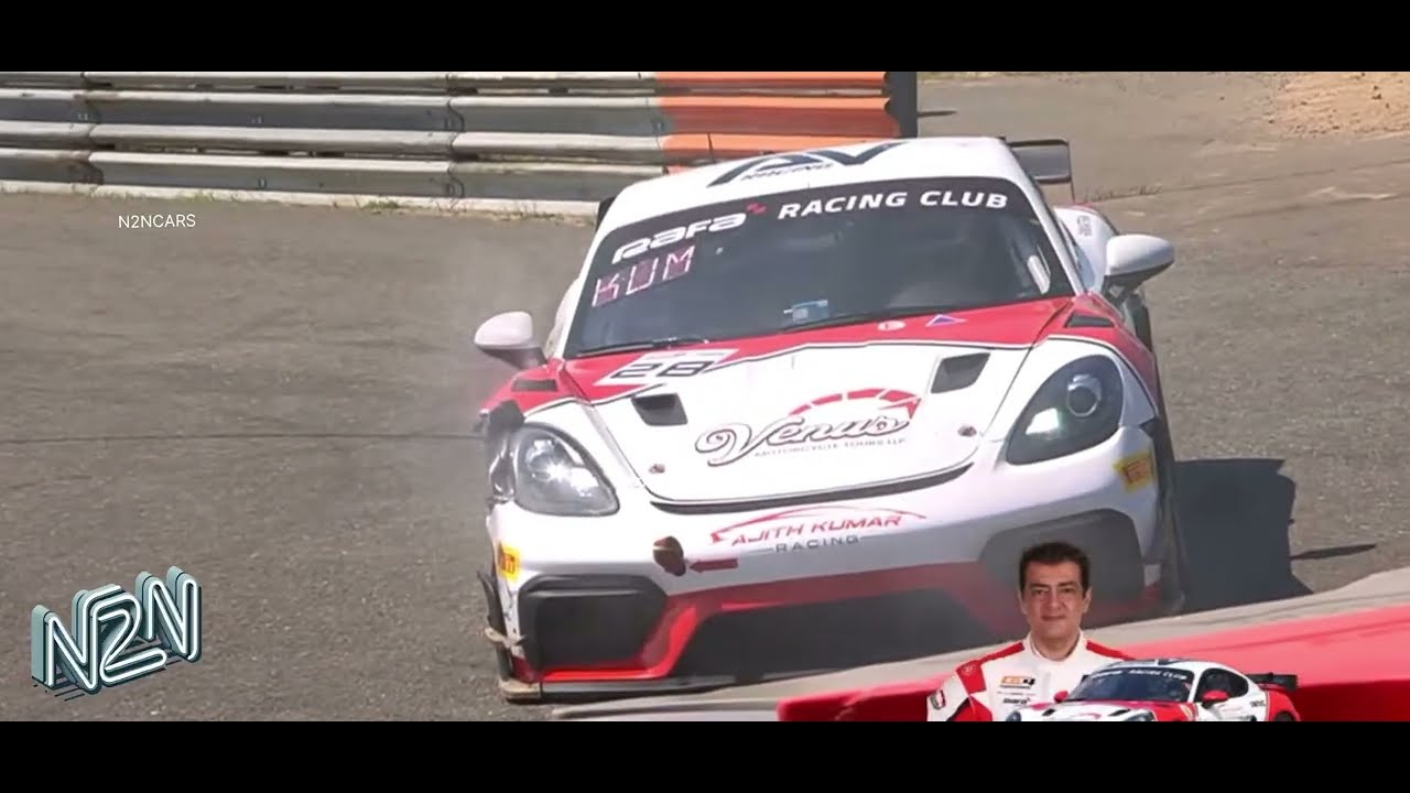 Ajith driving race track 2025 | crash | latest #ajith #carracing #car #porsche #crash #race