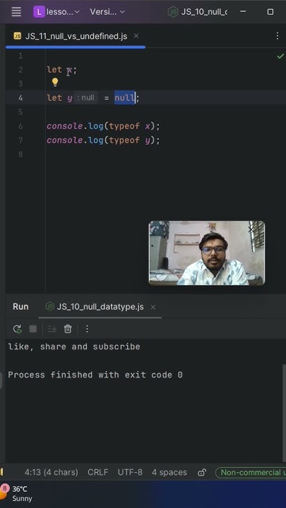 What is difference between null and undefined in javascript || #coding ...