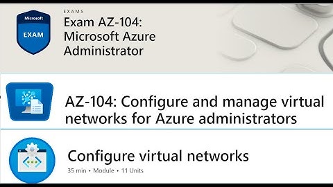 AZ 104  Configure and manage virtual networks for Azure administrators - Configure virtual networks