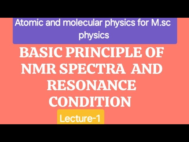 Basic Principle of NMR with Resonance condition