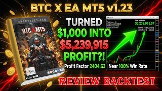 BTC X EA MT5 Full Review Inputs and Backtest in 3 month?? | EcomForex