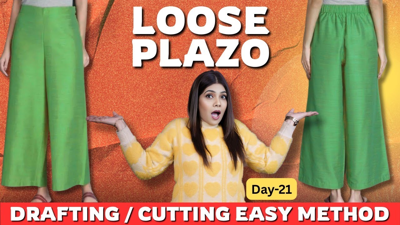 Loose Plazo/ Straight Plazo Drafting Cutting Easy Method 
