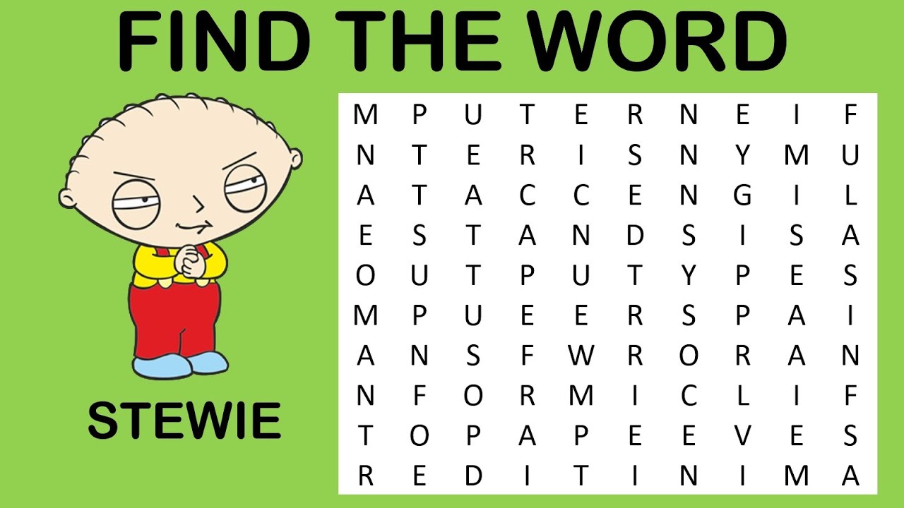 🔍 Can You Find the Word? The Family Guy Edition! 🌟 Fun Word Search Challenge! 🕵️‍♂️