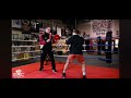 Mixing it up w/ a jab, then a slick jab feint, turning it into a push hook to set up the right hand.