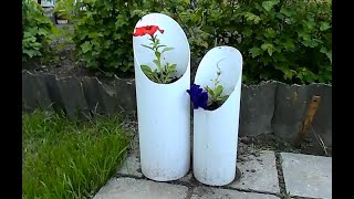 Идеи для дачи своими руками.  Вазон для цветов. Полезные самоделки. Как сделать вазон быстро.