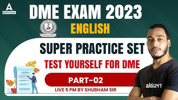 DME English Question and Answers | Super Practice Set 2 | Test yourself for DME ! | Adda247 NE
