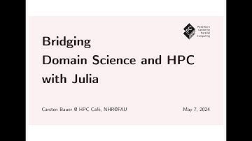 HPC Café: Bridging Domain Science and HPC with Julia